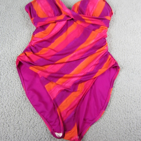 Lauren Ralph Lauren Swimsuit Womens 10 One piece  stretchy Beach colorful *Read* - Picture 3 of 15